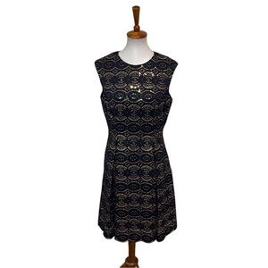 NWOT Vince Camuto Lace Midi Dress Indigo Blue Size 10